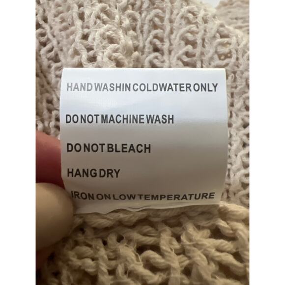 Solitaire Boho Festival Crème Crochet Short Sleeve Pullover Top Size XL - Picture 10 of 10